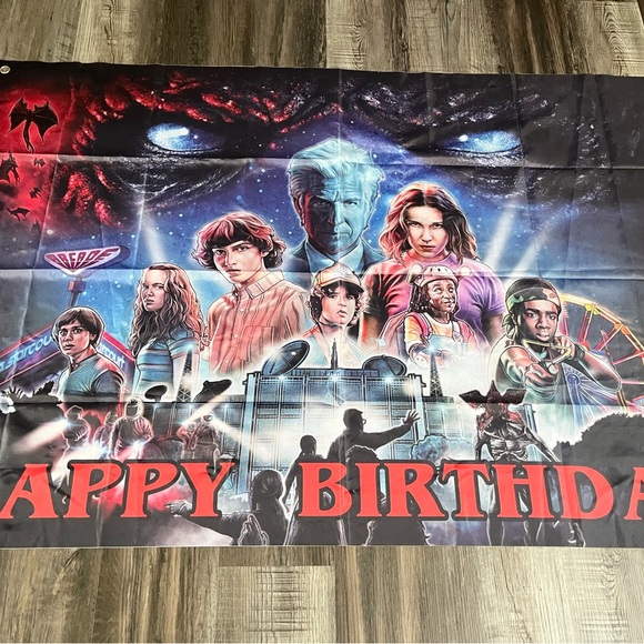 Stranger Things | Party Supplies | Large Stranger Things Fabric Happy ...